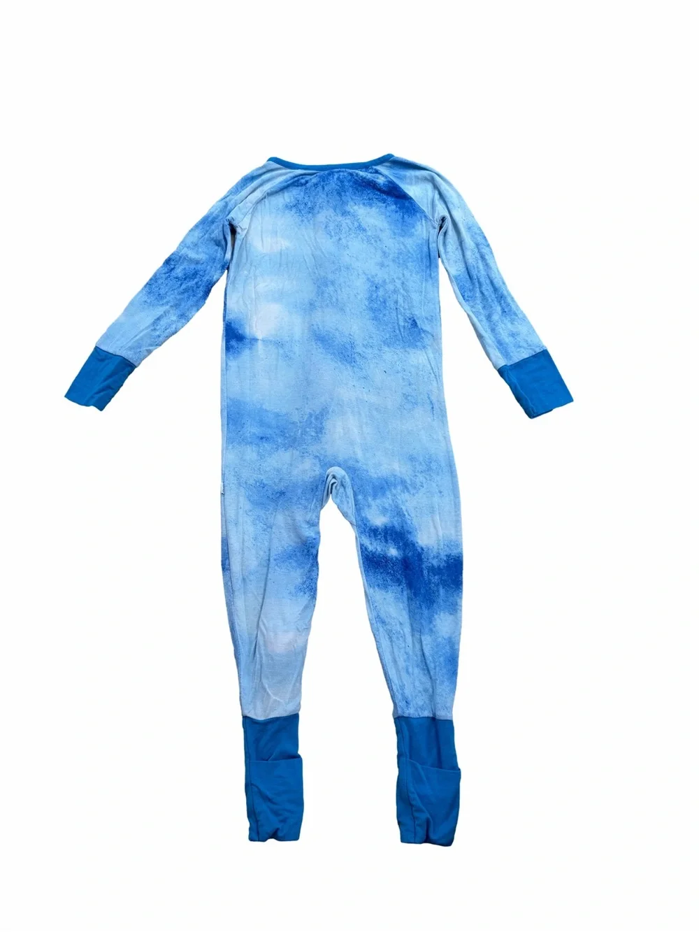 Little Sleepies Size 18-24 Months Blue Watercolor Zippy Bamboo Sleeper Pajamas